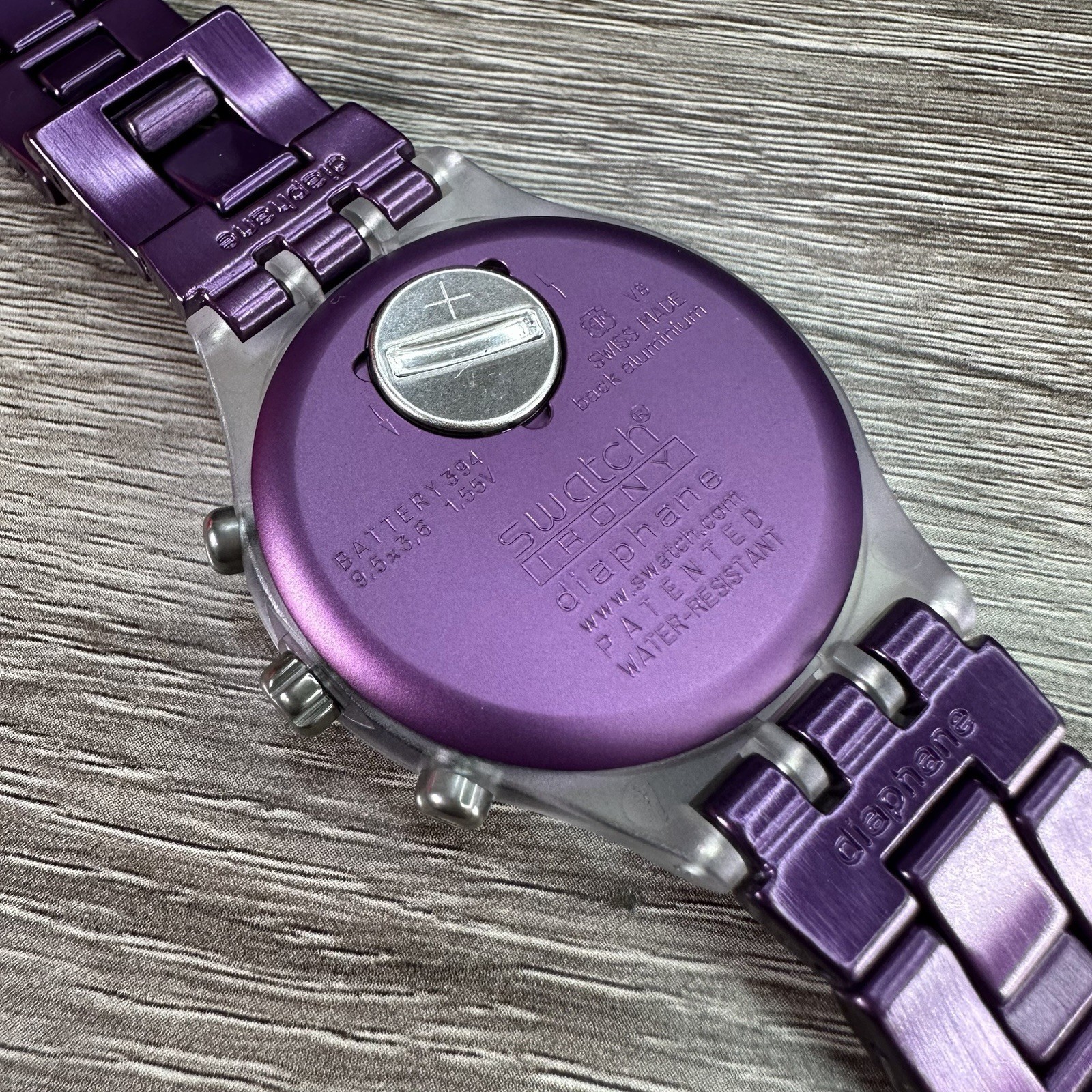 NEW✅ SWATCH IRONY FULL BLOODED PURPLE CHRONO ALUMINUM 43MM WATCH SVCK4048