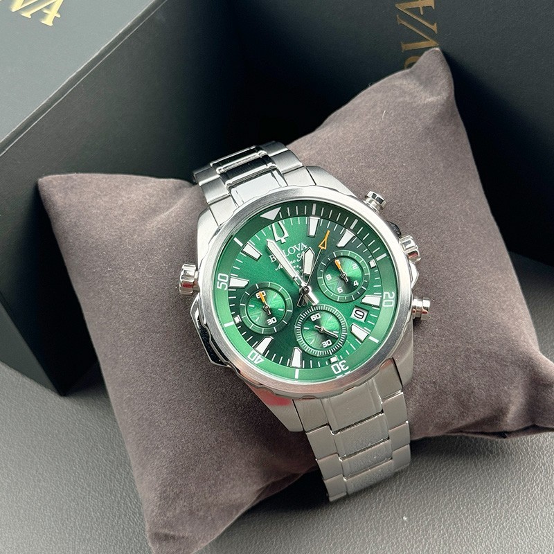 Bulova Marine Star Series B 96B396 Green Dial Quartz Men’s Watch 43mm
