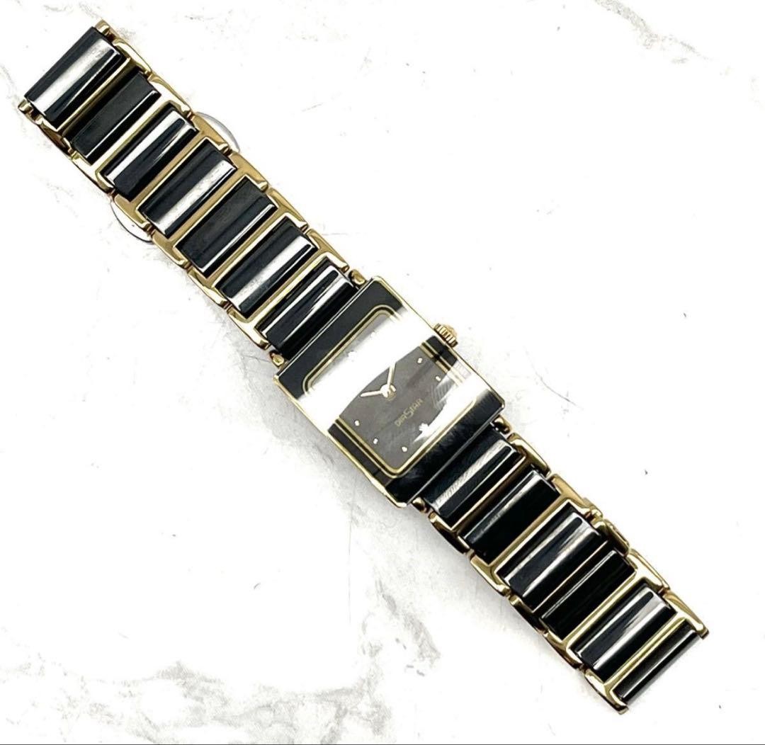 Rado DiaStar 153.0283.3N Quartz Black Ceramic Gold Square Watch -For Parts