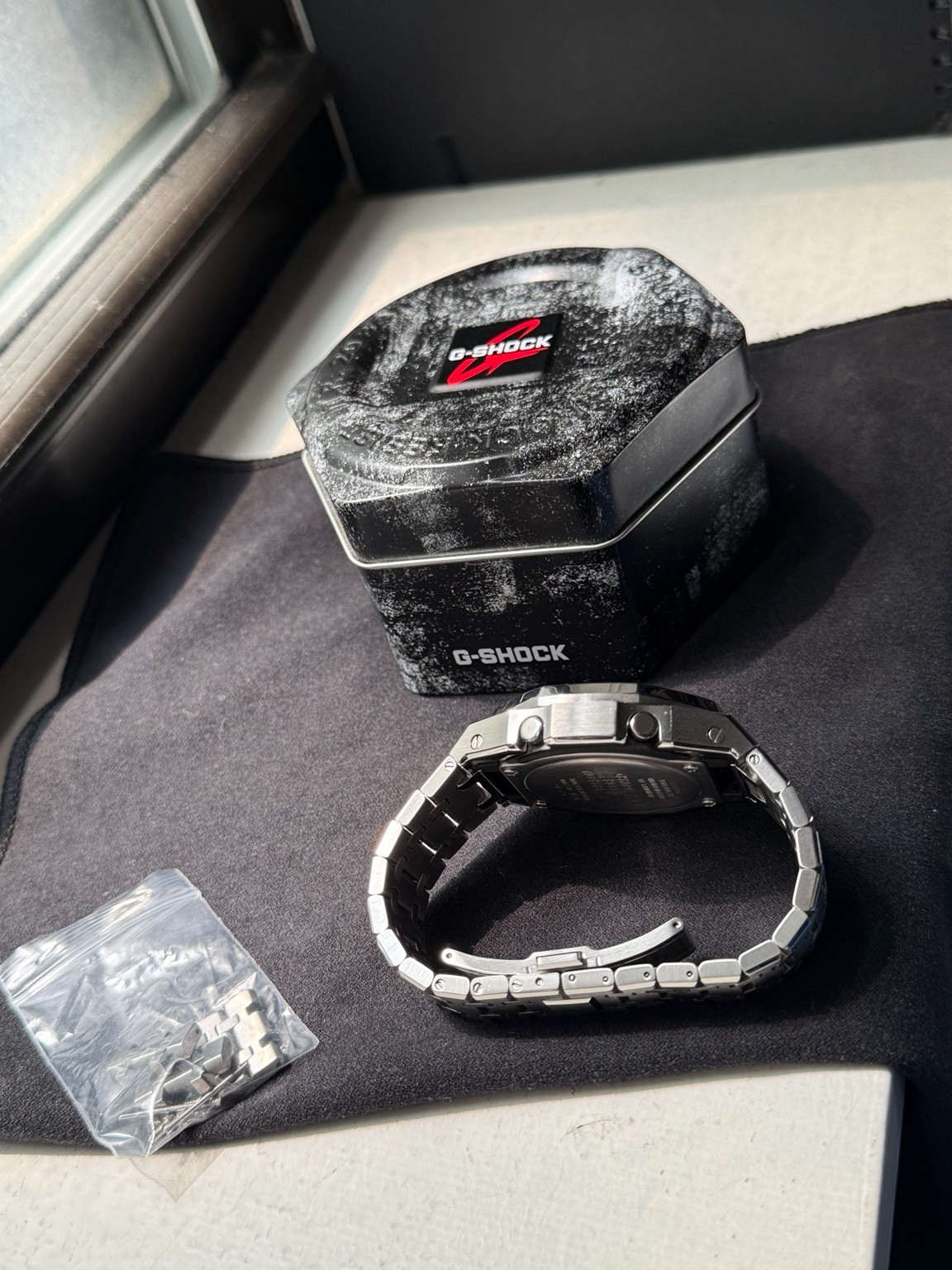 Casio G-Shock GA-2100 Custom Royal Casioak Stainless Steel Mod Black Dial w/ Box