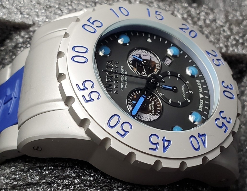 INVICTA RESERVE DIVER LEVIATHAN 0800 STAINLESS 200M 52mm MEN’S WATCH GRAY BLUE