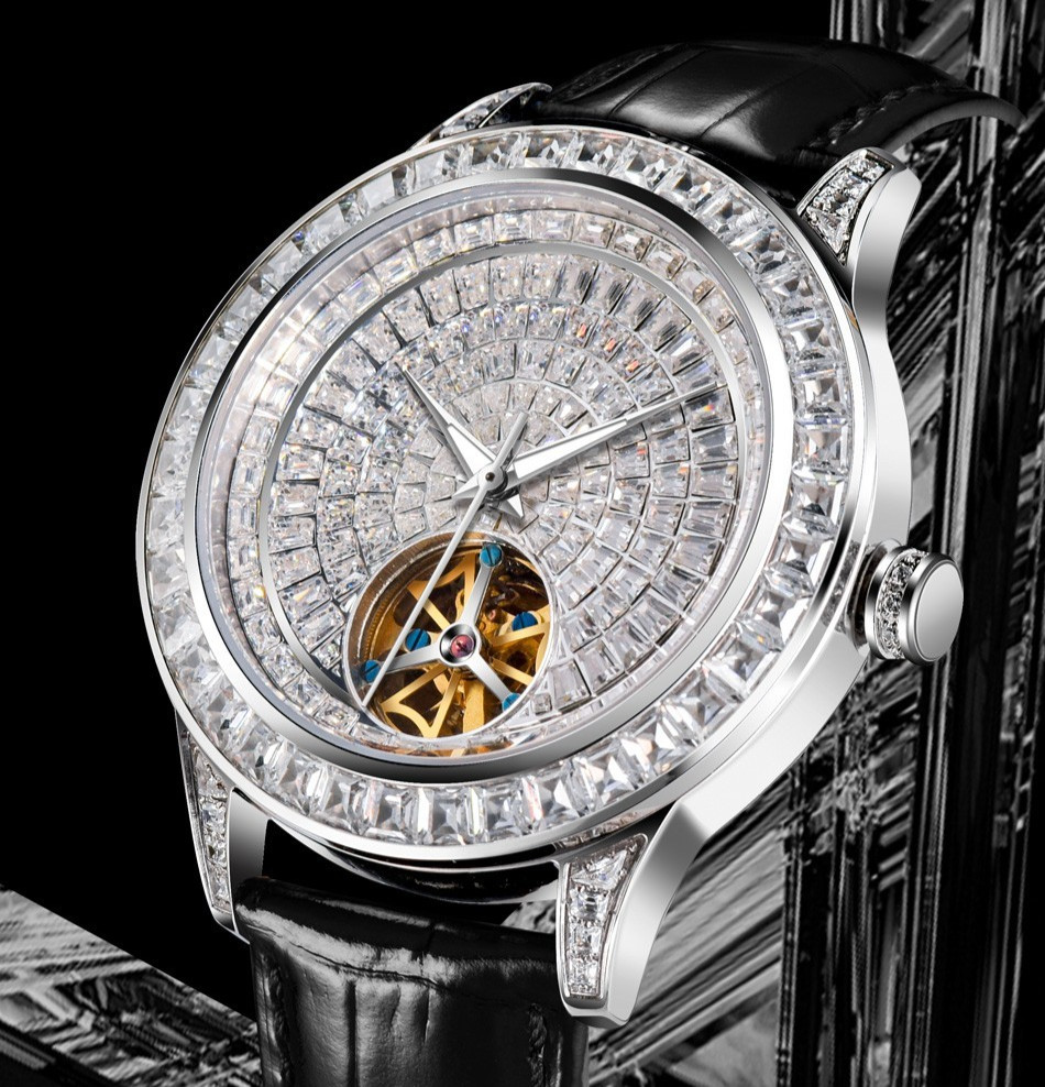 2024 PINDU men’s automatic mechanical watch diamond dial luminous hands luxury