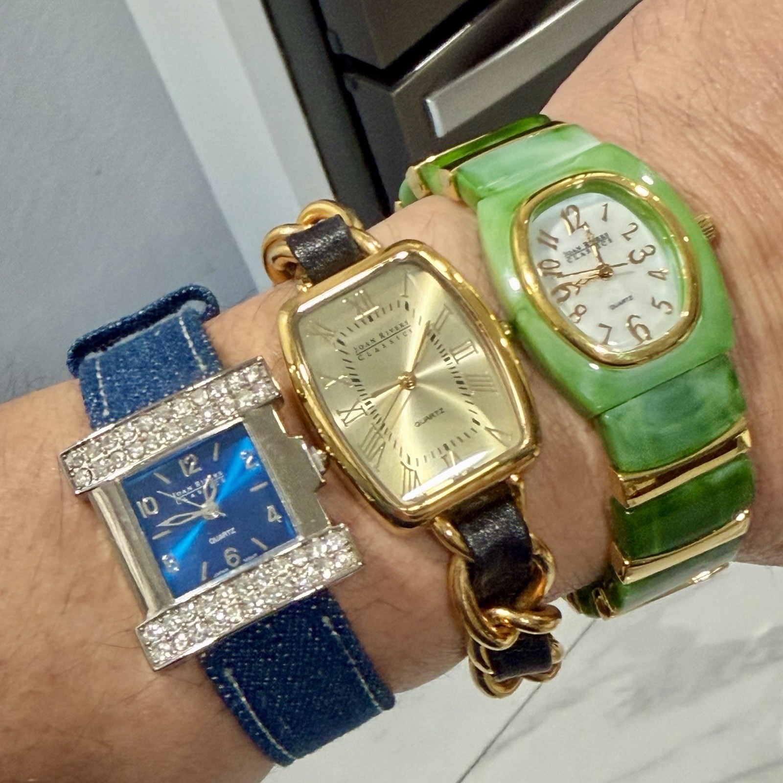 Beautiful Vintage JOAN RIVERS Classics Women’s Quartz Wristwatch Lot of 3 RUNS!
