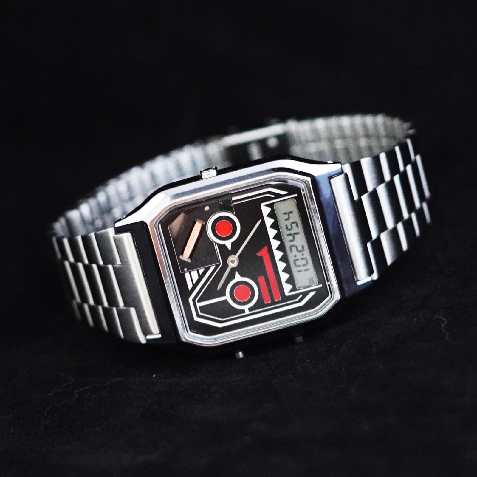 Custom Casio AQ230 Robot Mod Watch | Retro Futuristic Digital Analog Watch