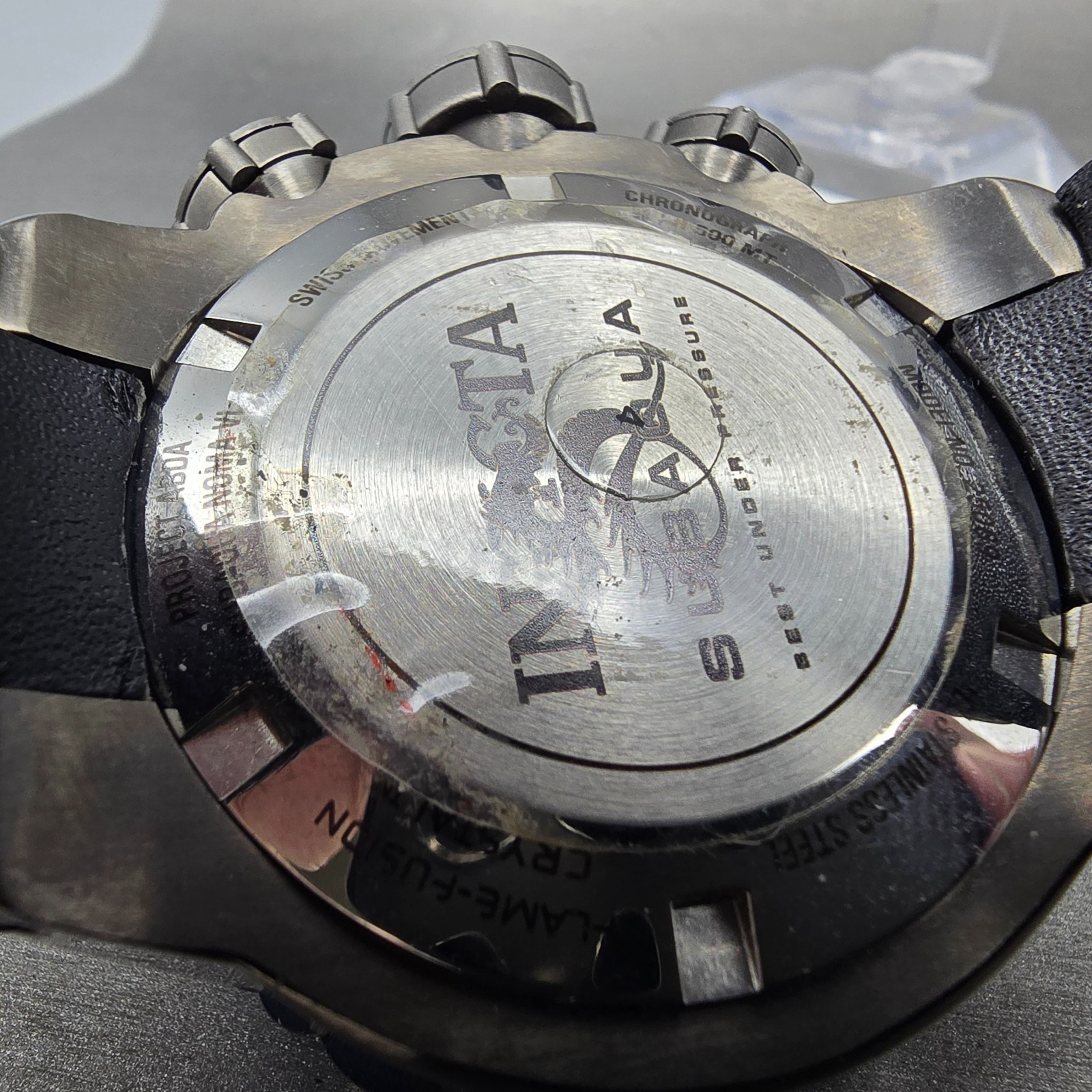 Invicta Sub Aqua Chronograph Watch Men 51mm Black Dial Black Tone 25069 New Batt