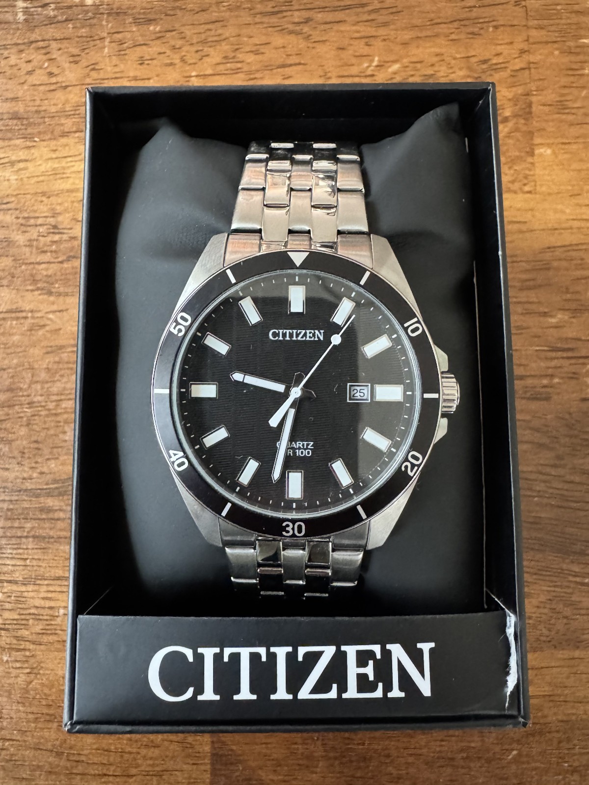 Citizen Men’s Quartz Stainless Steel Black Dial Watch – BI5050-54E