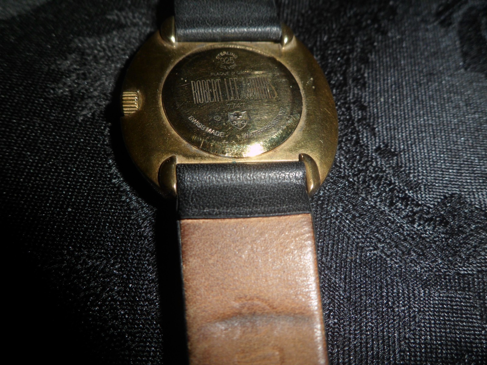 Robert Lee Morris Original .925 Silver Vermeil Watch w/ Black Deployment Clasp