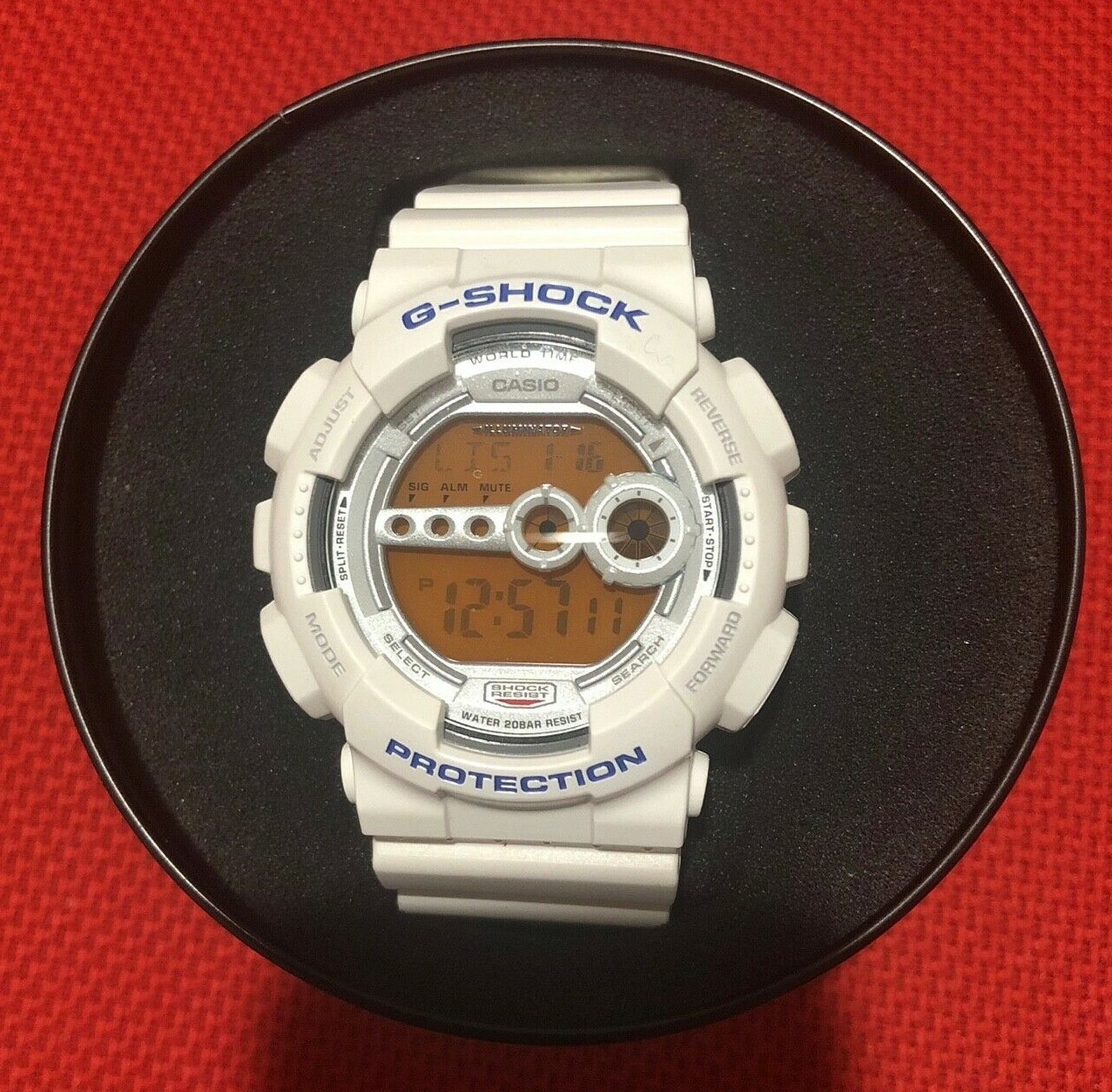 Casio G-shock GD 100SC 7DR Module No.3263 White Wrist Watch Water Resistant Mint