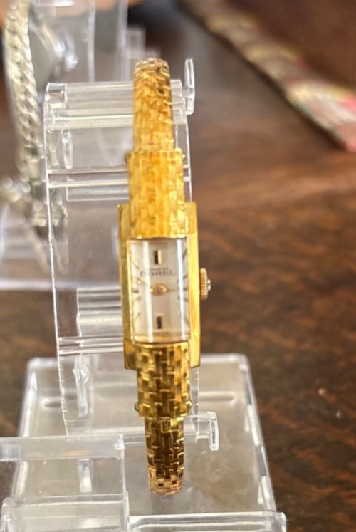 Vintage Ernest Borel Gold Plated 20 Micron Ladies Cuff Watch 1960s & Wyler Bonus