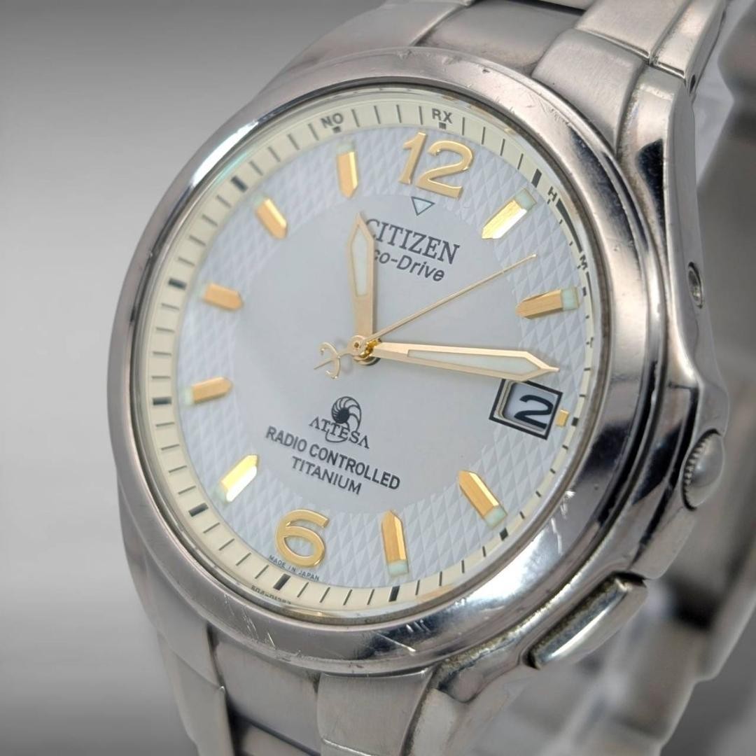 Citizen Attesa H410-T003788 Radio Solar White Dial Wristwatch