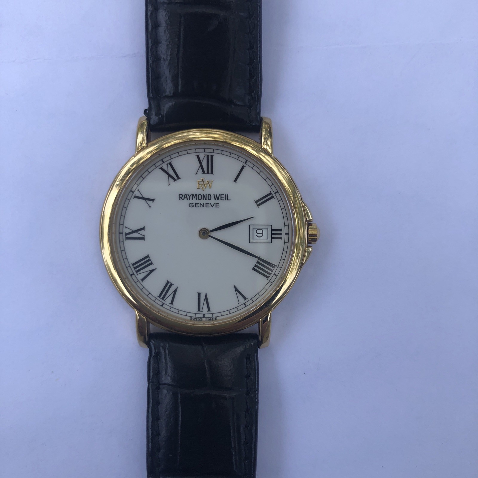 Raymond Weil Geneve 9172 Mens Watch 18K Gold Electroplated Swiss Quartz