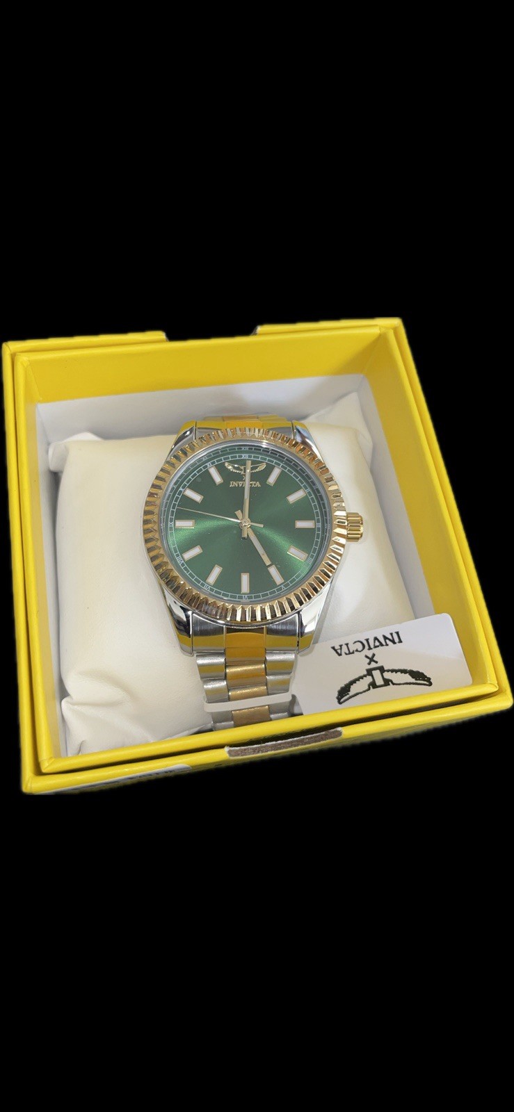 Invicta Men’s Watch Specialty I by Invicta Green Dial Two Tone Bracelet 69012