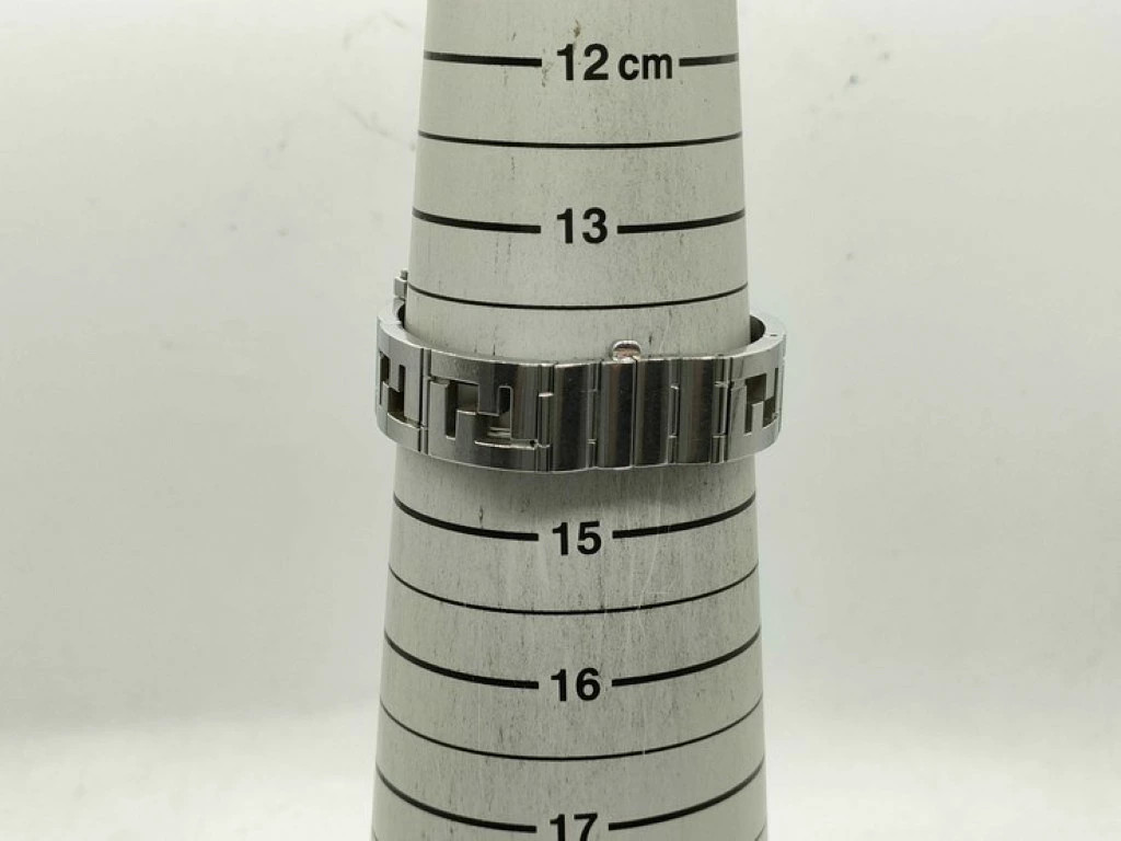 FENDI Watch Quadro 6000L Black Silver Stainless Ladies Analog Square Authenticit