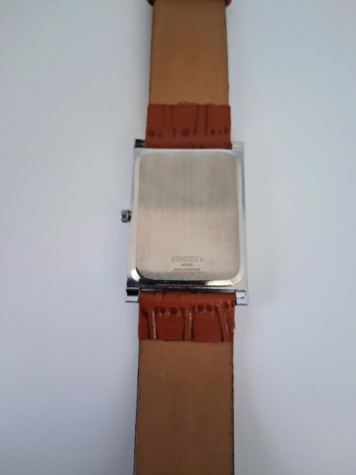 Blue Dial with Brown Leather Strap 33mm Super Slim Tank Watch