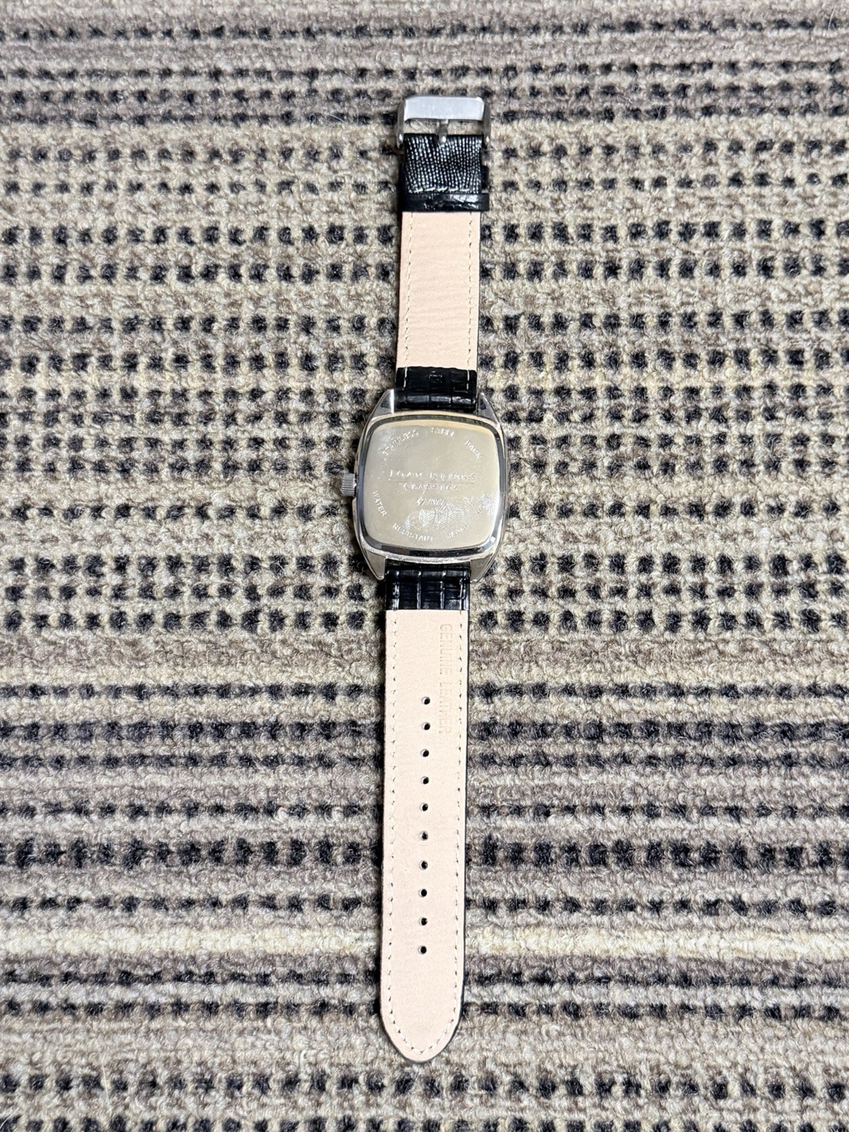“JOAN RIVERS CLASSICS” WATCH BLACK MOTHER OF PEARL DIAL w CRYSTALS NEEDS BATTERY