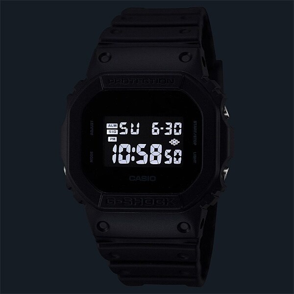 new CASIO G SHOCK DW 5600UBB 1JF digital all black 20 ATM water resistant shock