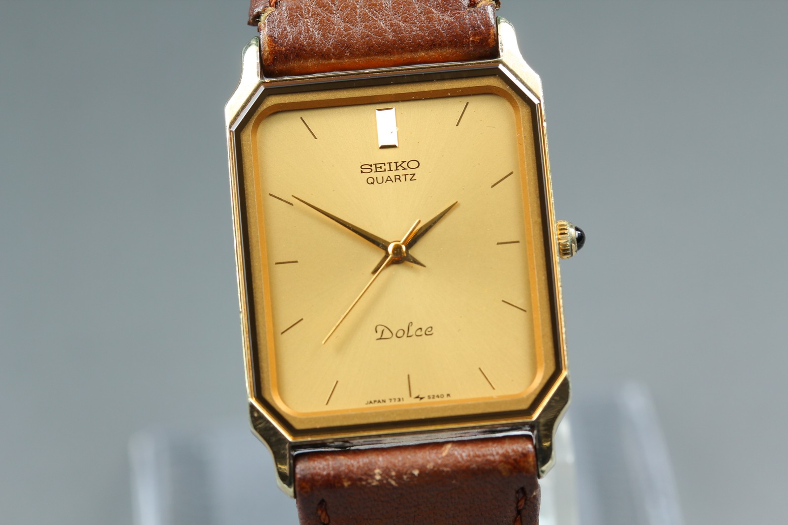[Near MINT] Seiko Dolce 7731-5210 Gold Dial Quartz Men’s Watch From JAPAN