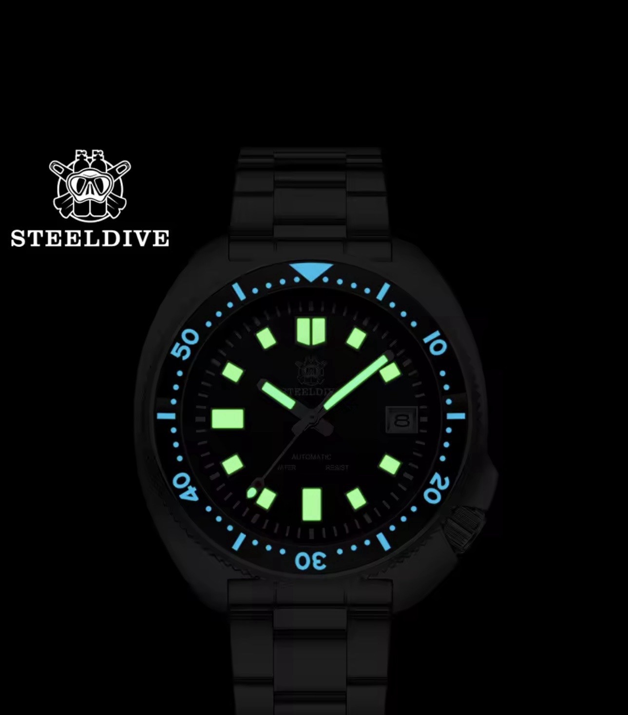 ADDIESDIVE Captain Willard Automatic Blue Dive Watch 44mm Sapphire