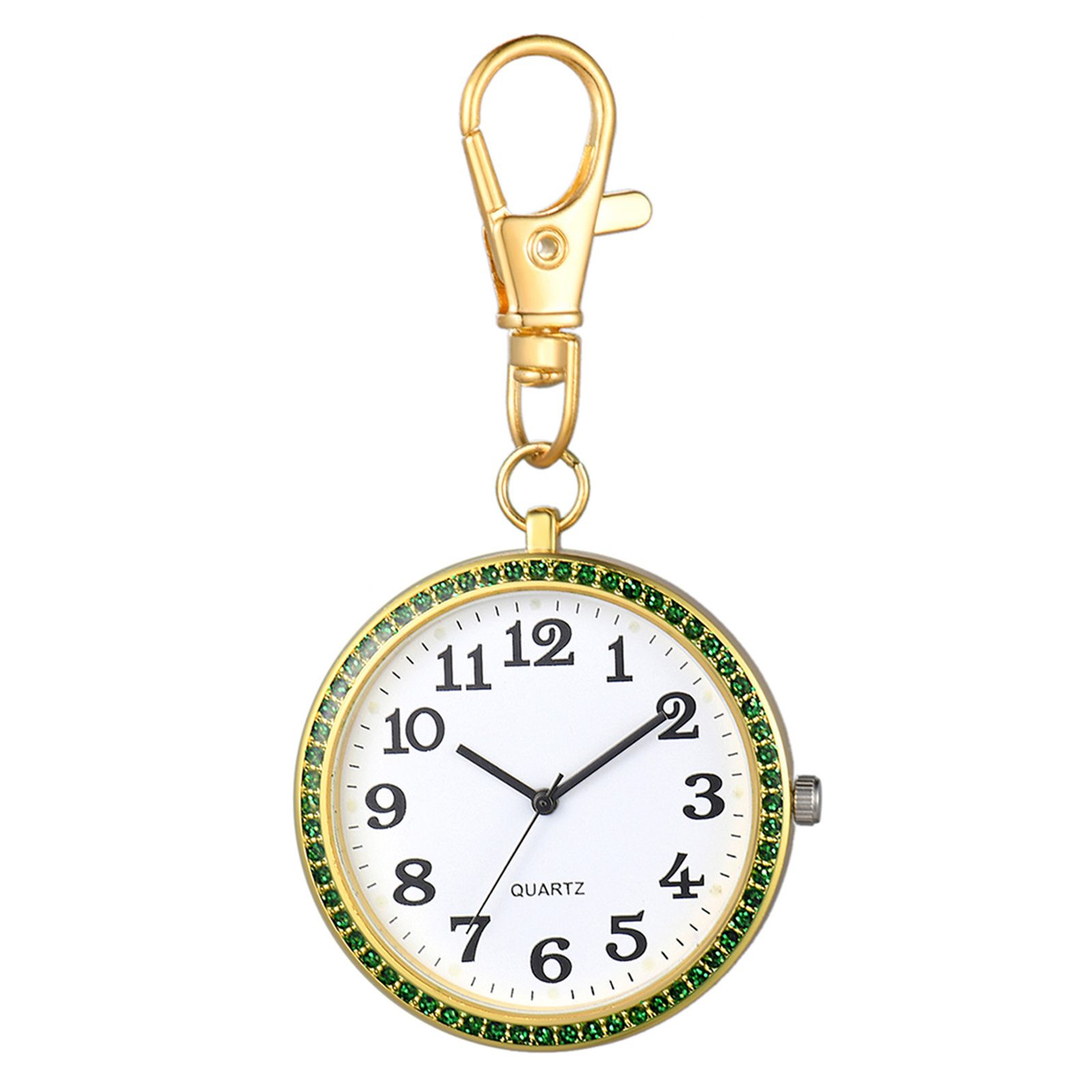 Clip-On Carabiner Arabic numerals Outdoors Backpack Keychain Quartz Nurse Watch