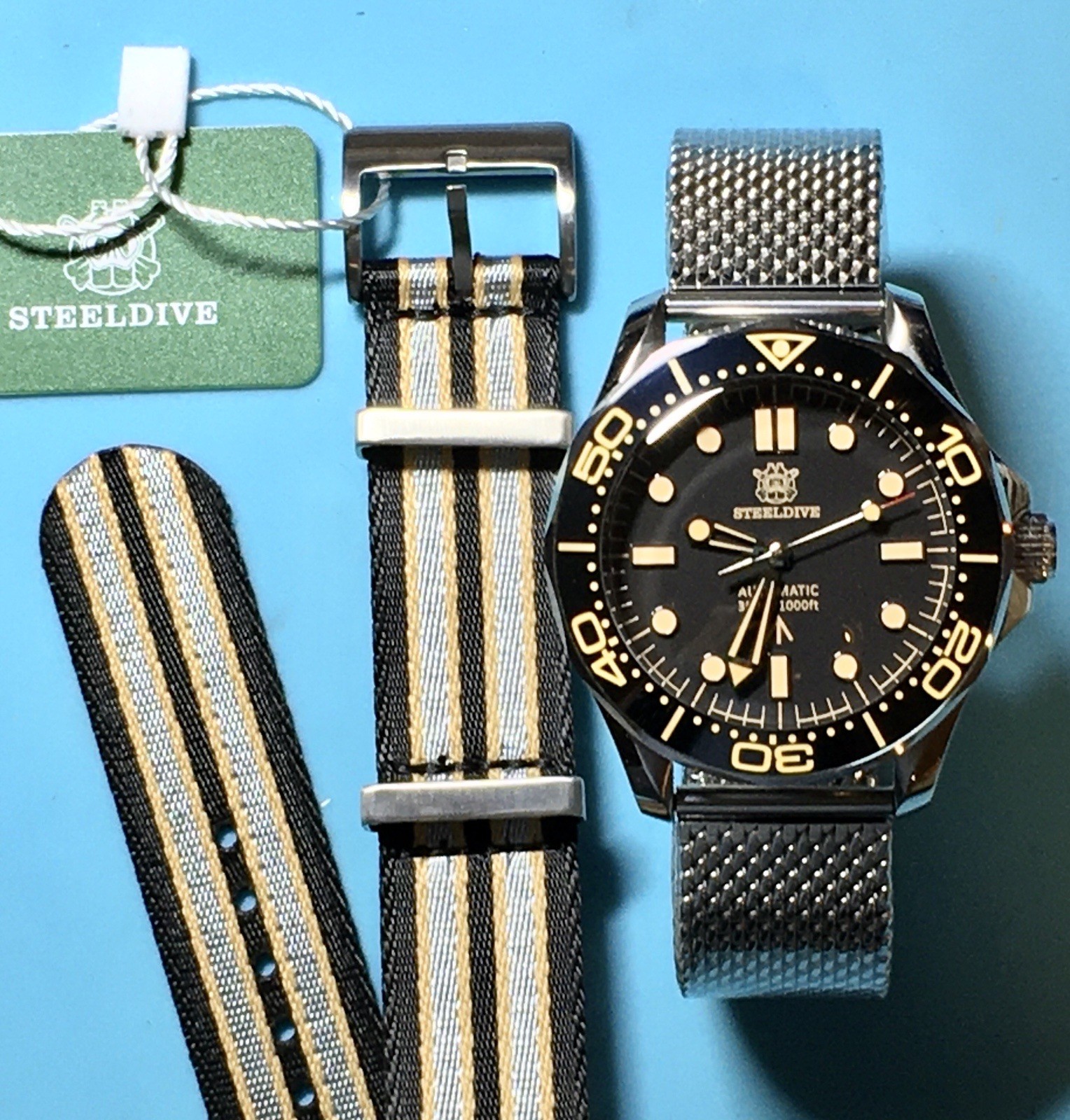 STEELDIVE 007 42MM WATCH NO TIME TO DIE SEIKO NH35 SAPPHIRE MILANESE & NATO BAND