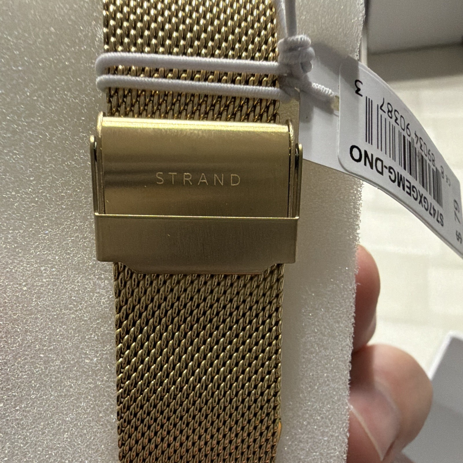 Strand Denmark by Obaku Quartz Analog Watch Green Dial Gold Mesh Band 30m