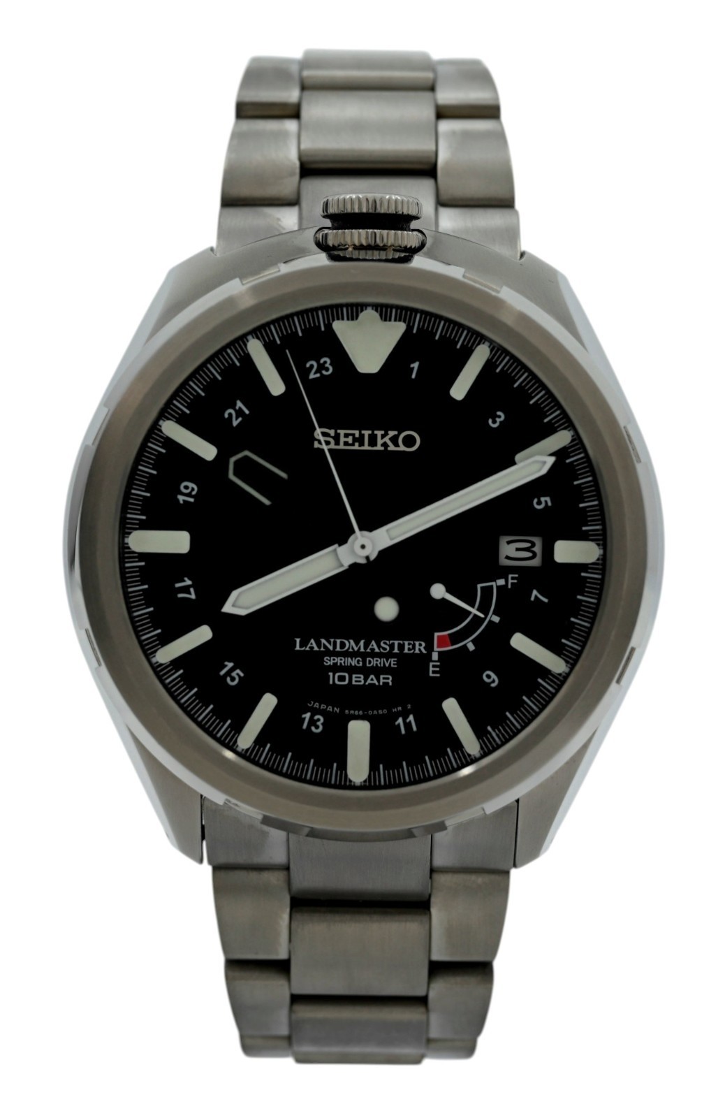 Seiko 46.5mm Landmaster Spring Drive Automatic Titanium 5R66-0AY0 Watch SBDB005!