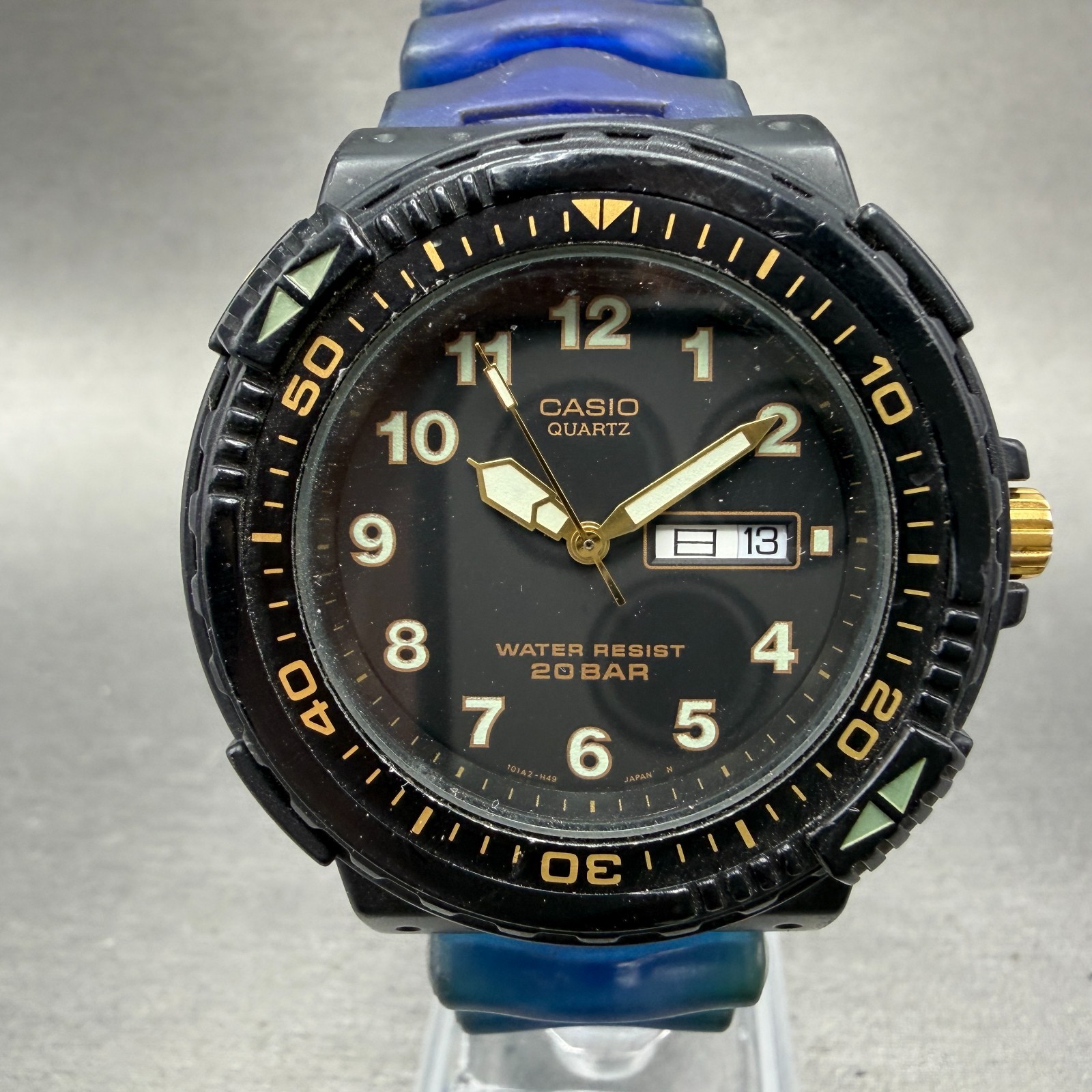 Casio Dive Watch Men 43mm Black Dial Black Tone Daydate MRD-201W New Battery GHJ