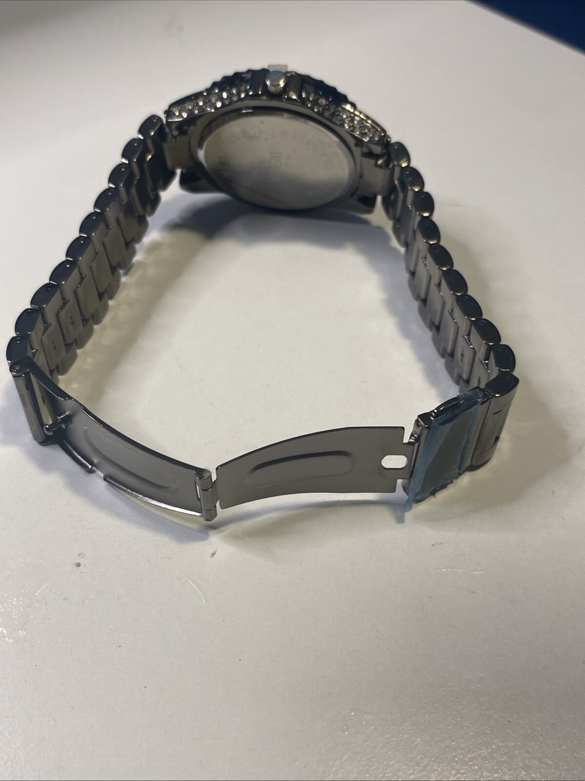 Bora Watch Women 37mm Crystal Bling Gun Metal Color New Battey Band Bling