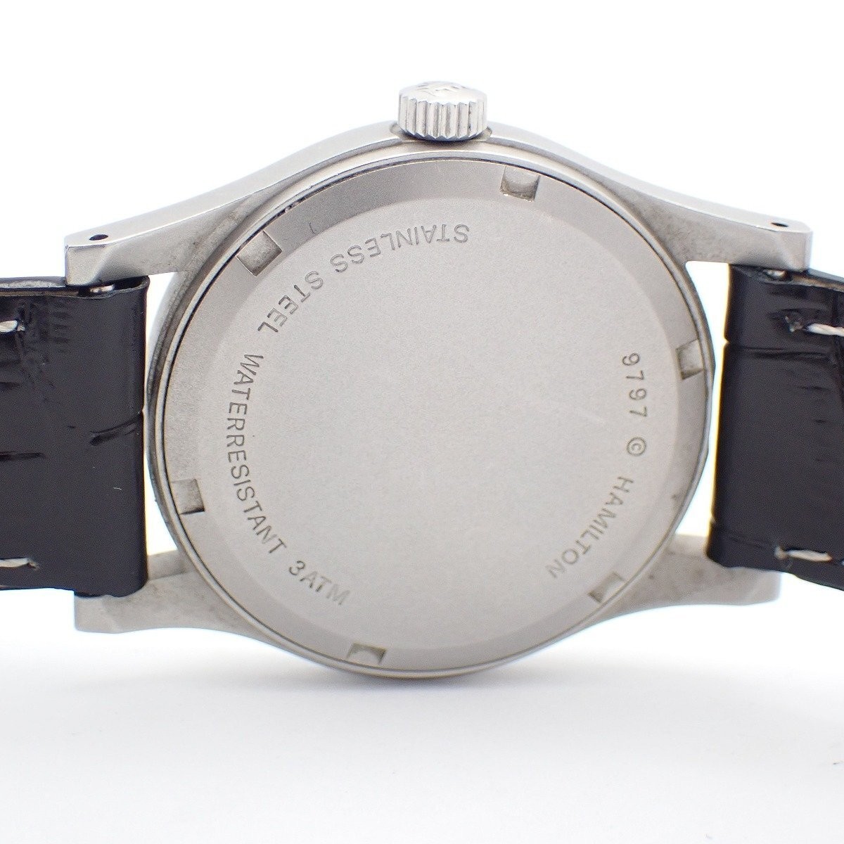 Hamilton Khaki Field 9797 Ivory Dial Anchor Logo Quartz Date Vintage Men’s Watch