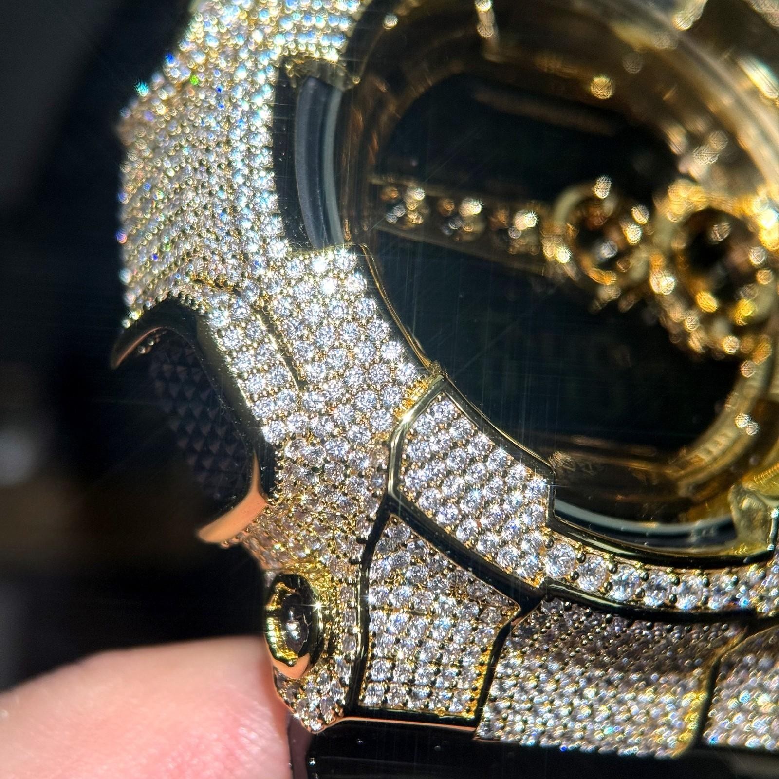 Authentic Limited Black and Gold 6.58 CTW Iced Out Casio G Shock Watch GD-100