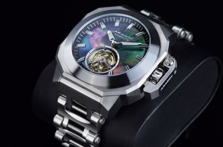 NEW! Aragon Millipede Max Tourbillon Lm’t Edition Watch Black MOP Dial 42mm