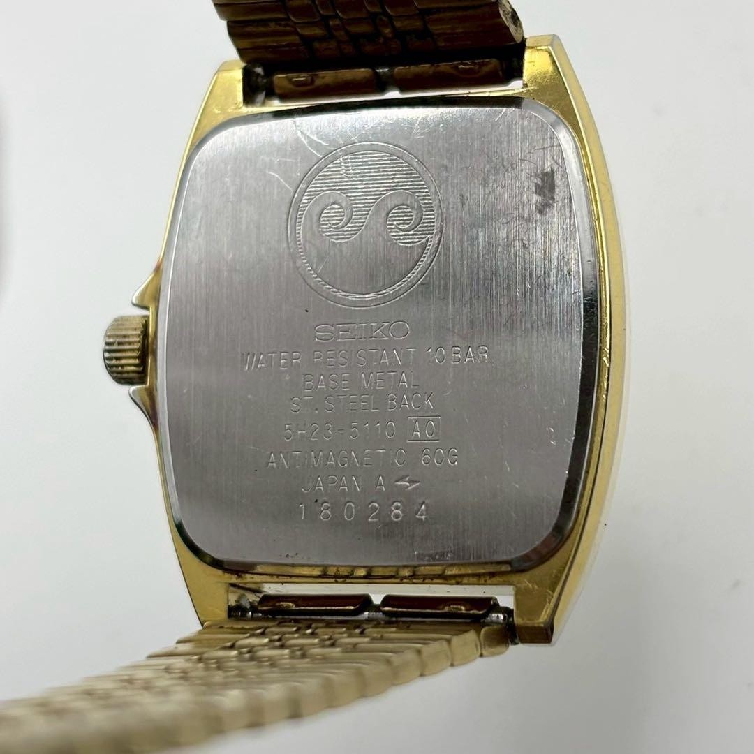 [Working] SEIKO chronos Day-Date Tonneau-shaped Men’s Watch Quartz