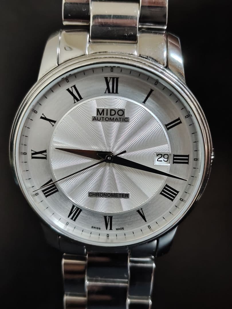 MIDO Baroncelli Chronometer M010408A Automatic Silver Dial Men Excellent