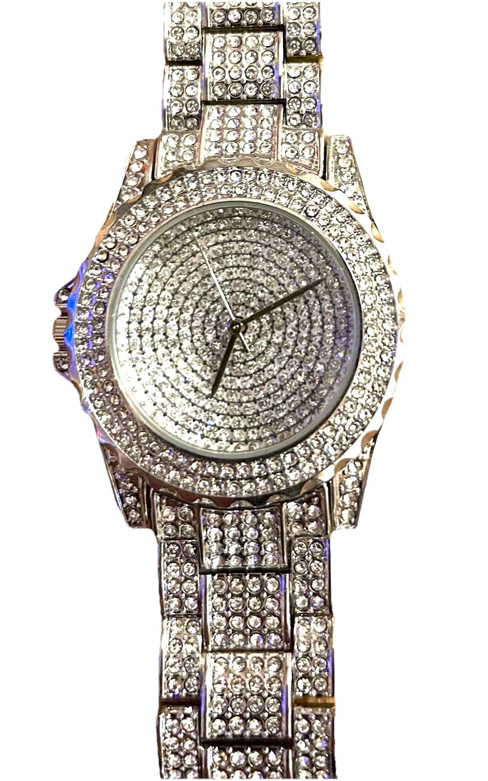 XILULE SUPER BLING CRYSTAL Silver TONE CRYSTAL PAVE STUNNING WATCH New B#2