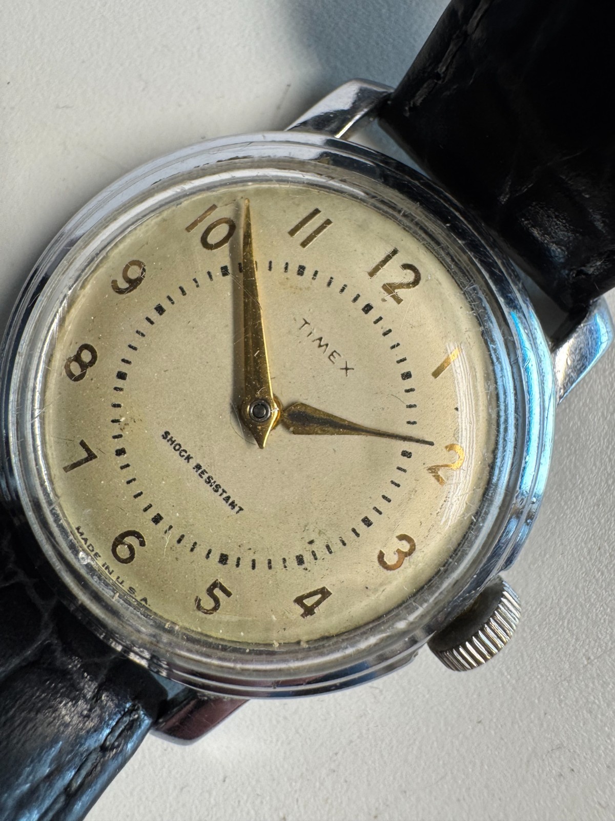 Timex/US Time Vintage 1956 Mercury Wind Up Watch 34MM Runs Good