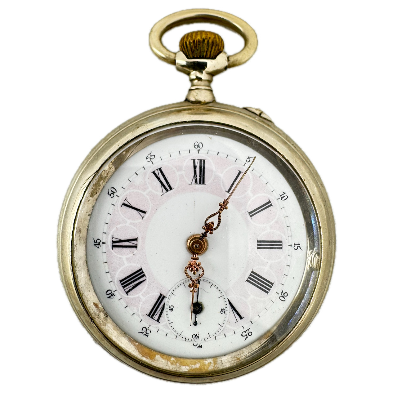Antique 47mm Unbranded Multicolor Cylinder Escapement Pocket Watch Swiss
