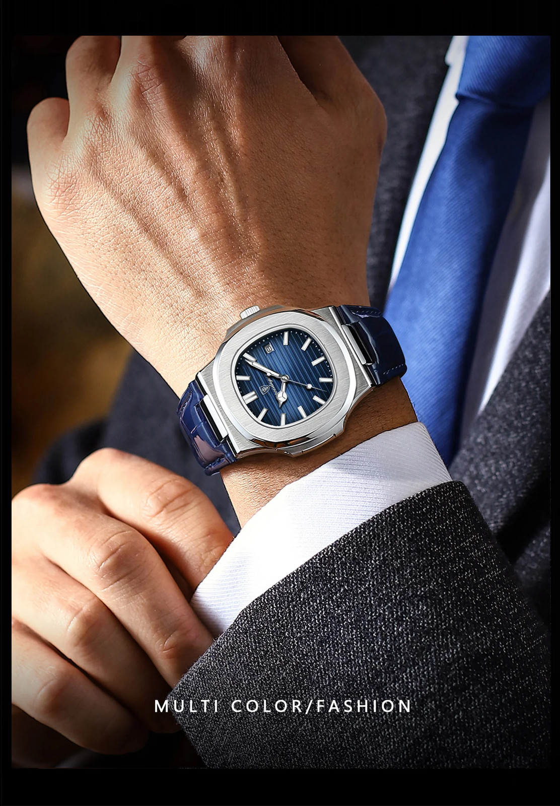 Luxury Square Man Watch Date Waterproof Luminous Men Wristwatch High Quality