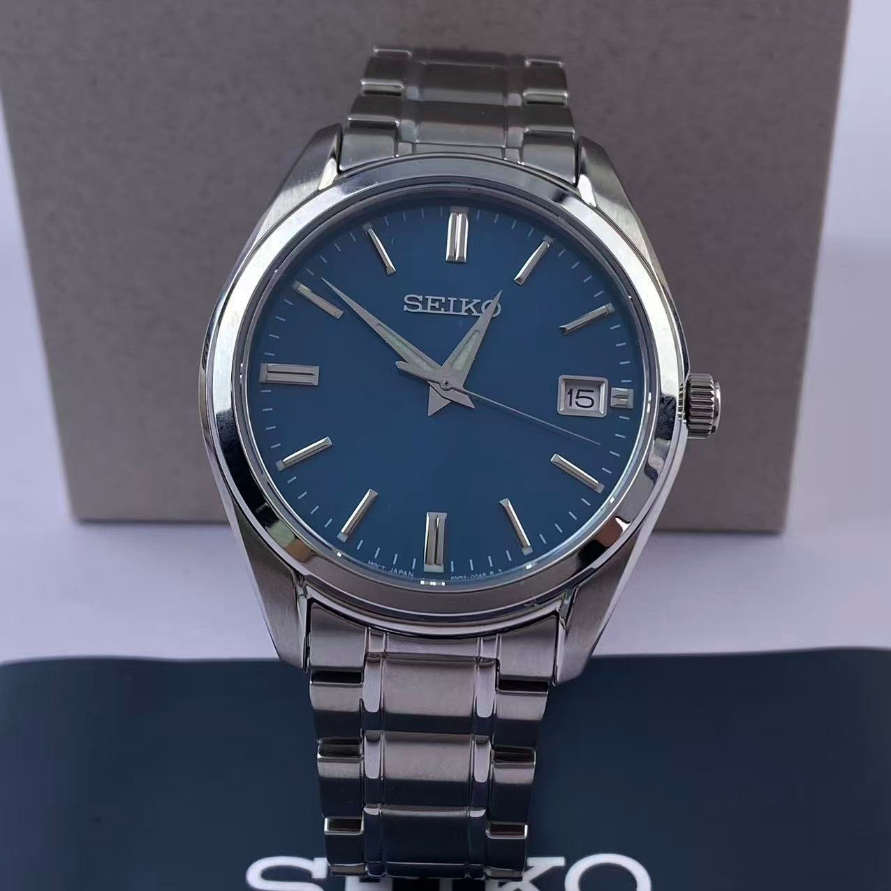 New Seiko Essentials SUR525 Blue Dial Stainless Steel Men’s Quartz Watch 40.2 mm