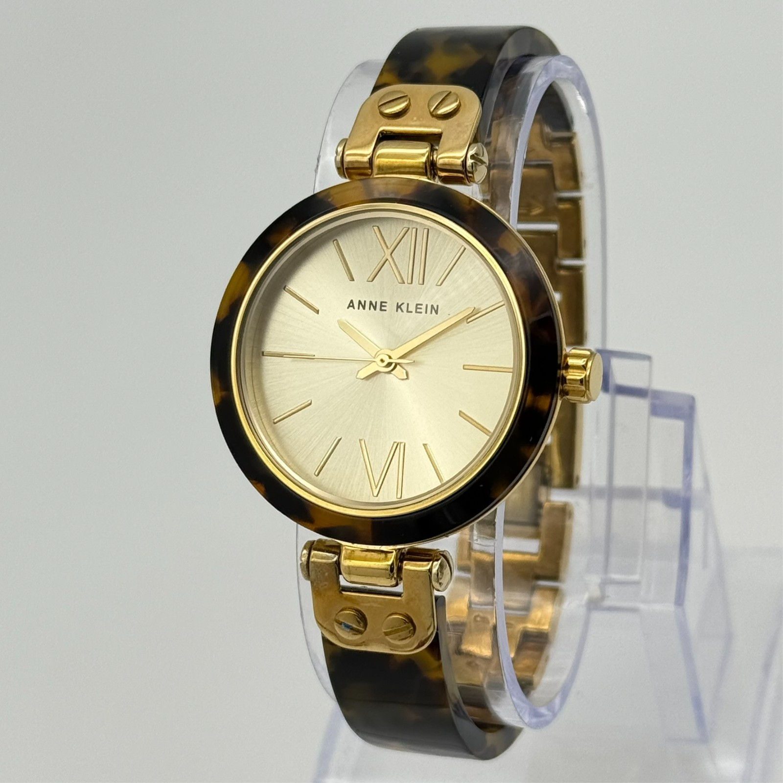 Women’s ANNE KLEIN Gold Tone Bracelet Watch, Faux Tortoise Shell, 34mm, 10/9652