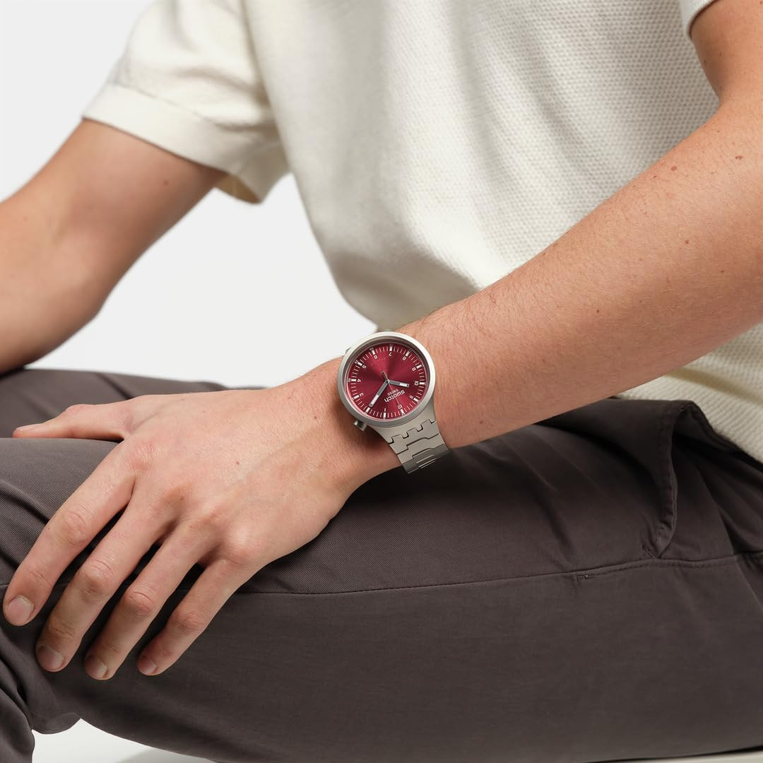 Scarlet Shimmer Waterproof Automatic Watch – Unisex Bold Irony Design