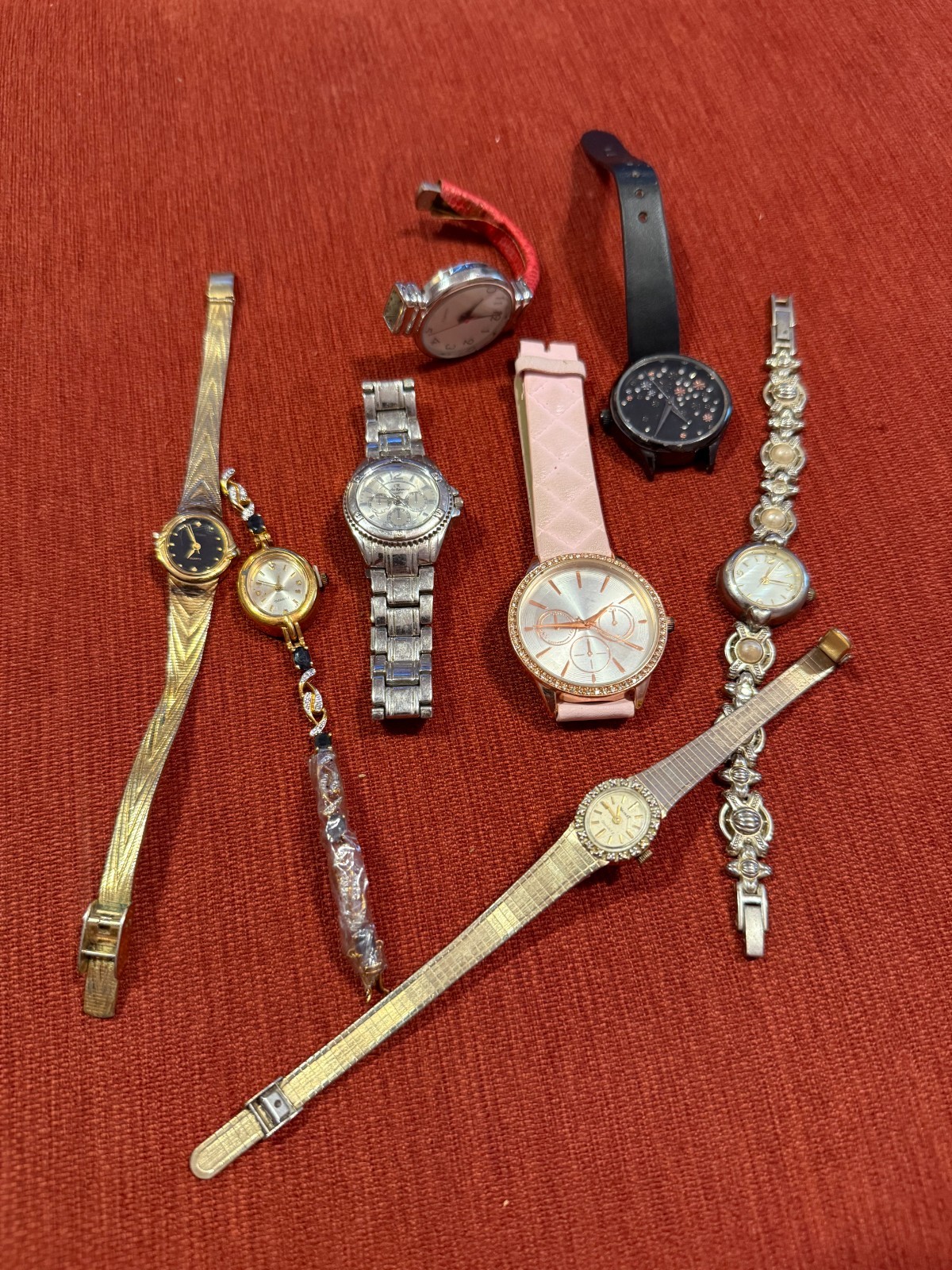 Watch Lot CHARLES RAYMOND ALLUDE SAPHIRE ELGIN NICOLET QUARTZ PINK Parts Repair