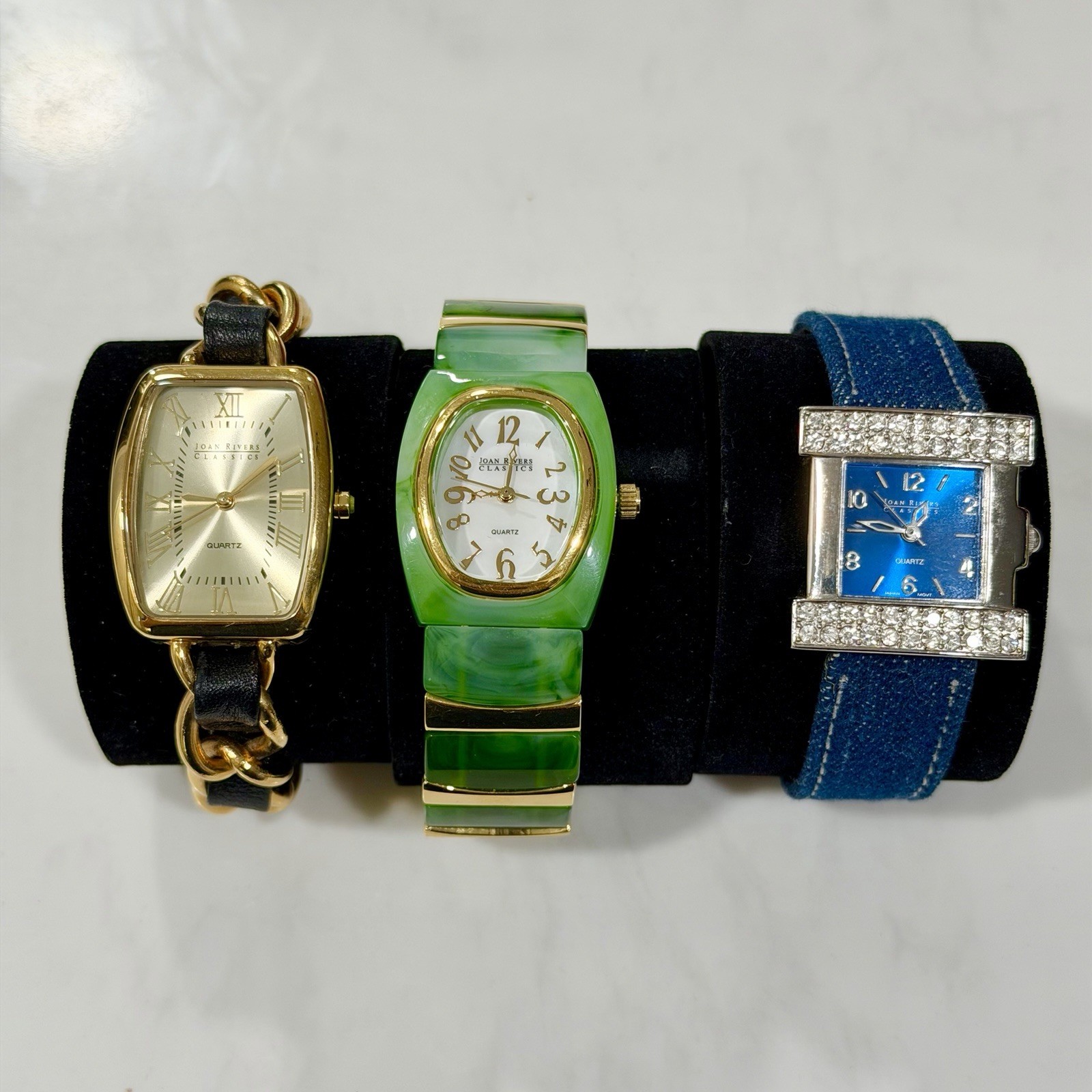 Beautiful Vintage JOAN RIVERS Classics Women’s Quartz Wristwatch Lot of 3 RUNS!