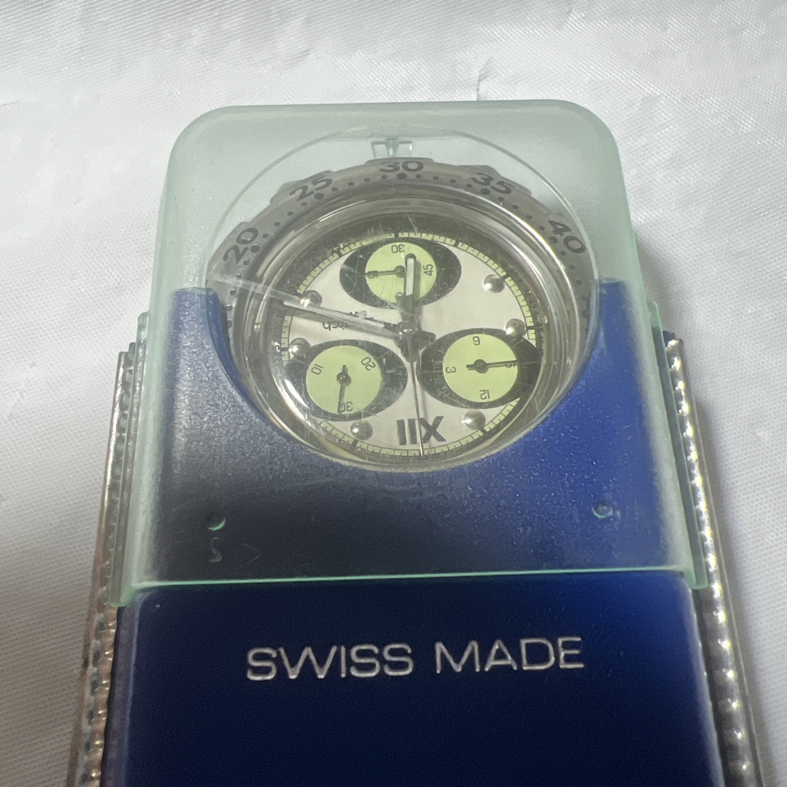 Swatch AquaChrono Watch OVERBOARD SBK105 w/ Case & Papers 1995 NOS Gents