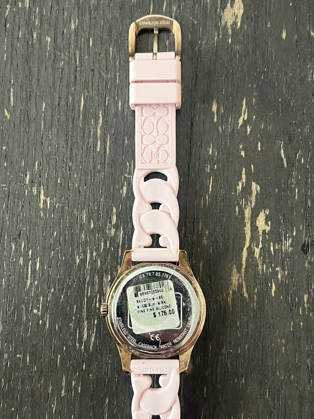 *COACH*~ MADDY PINK on PINK ~ 34mm Mineral Crystal Quartz Movement Women’s Watch