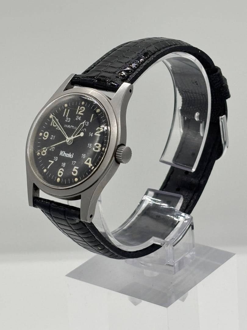 HAMILTON Khaki Field 9415A Hand-wound 32mm Black Dial Watch Tested Working