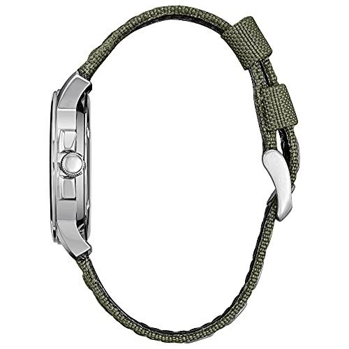 CITIZEN BM8180-03E Eco-Drive Field Watch Black Dial Green Strap New Y860269