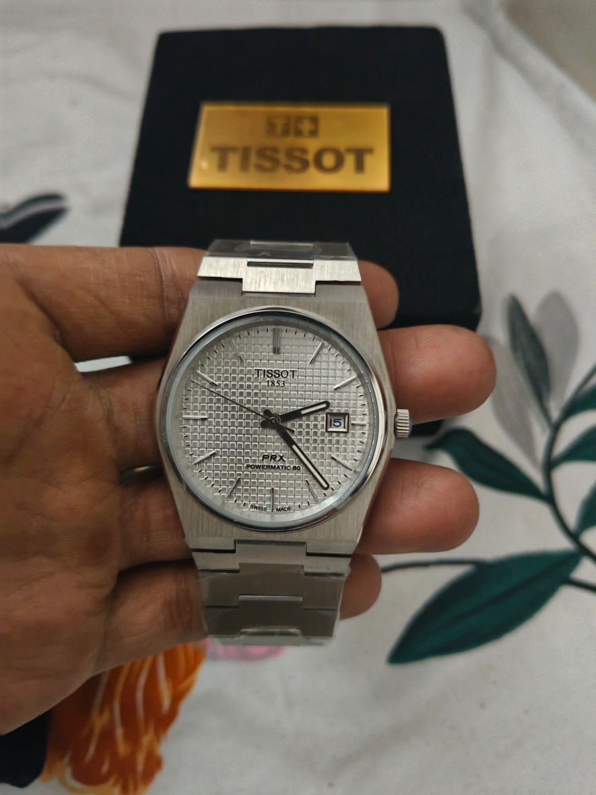 Pre Owned Tissot PRX 80 Luminous Dial Silver Bracelet Mens Gift Watch