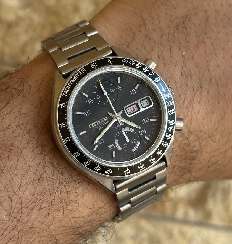 Vintage Citizen Flyback Chronograph 67-9313 Speedy Dec 1976 Challenge Timer Box