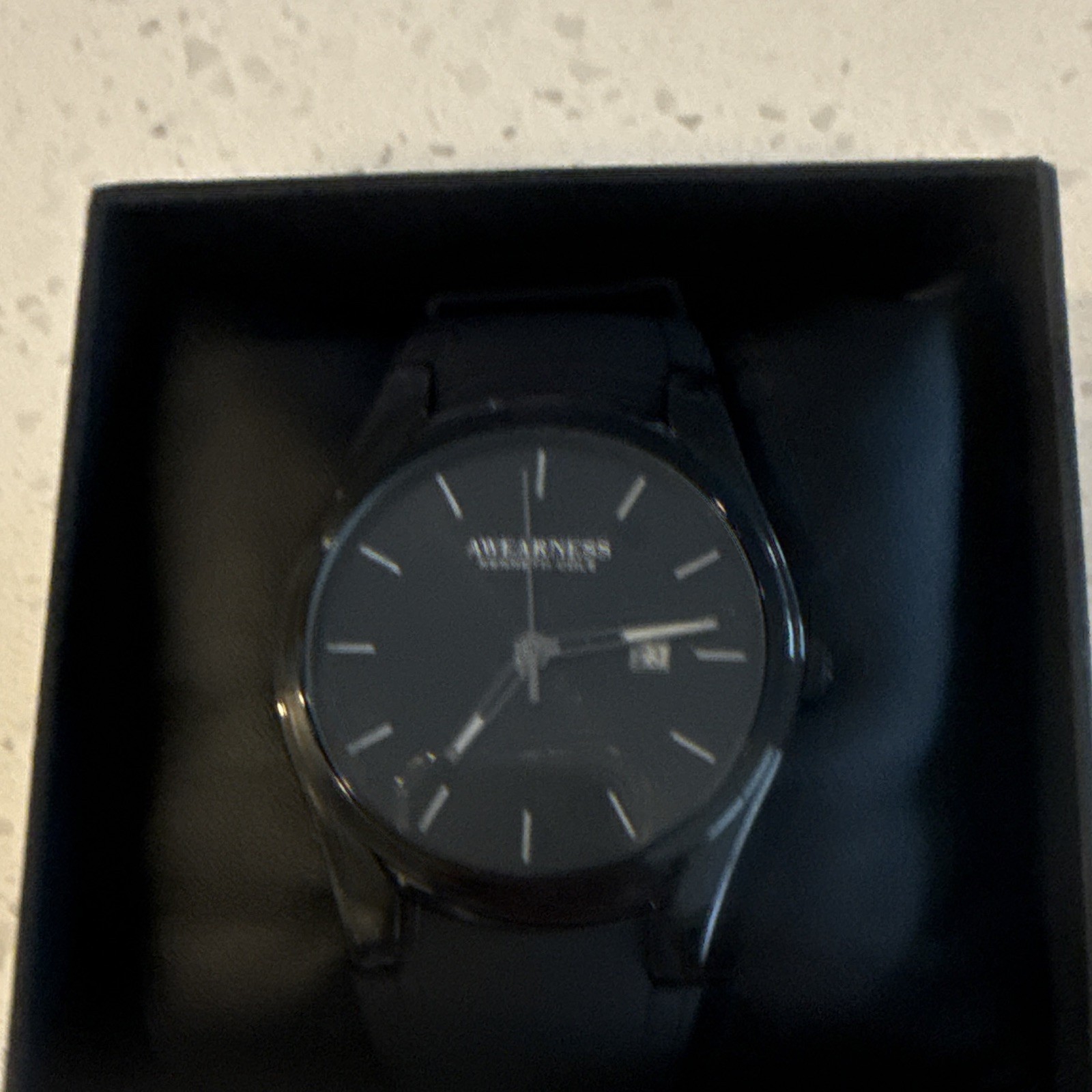 Kenneth Cole Awearness Analog Quartz Date Black Dial/Case Rubber Strap w/Box