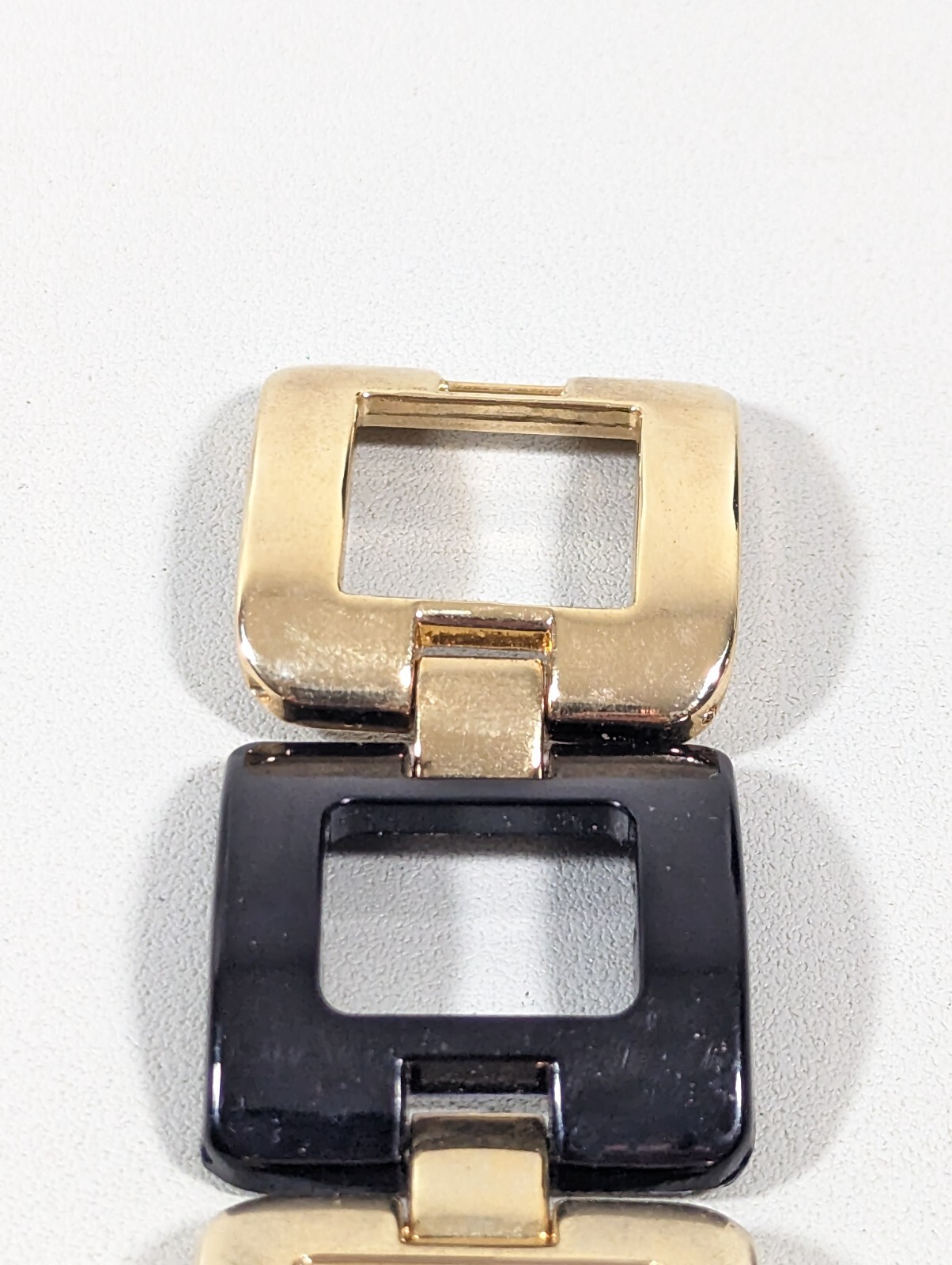 Bora White Dial Gold Tone Square Case Link Bracelet Band Watch